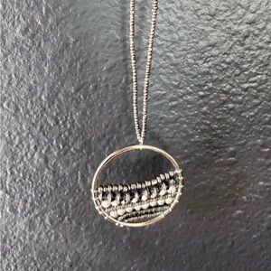 Silver and Black Beaded Necklace